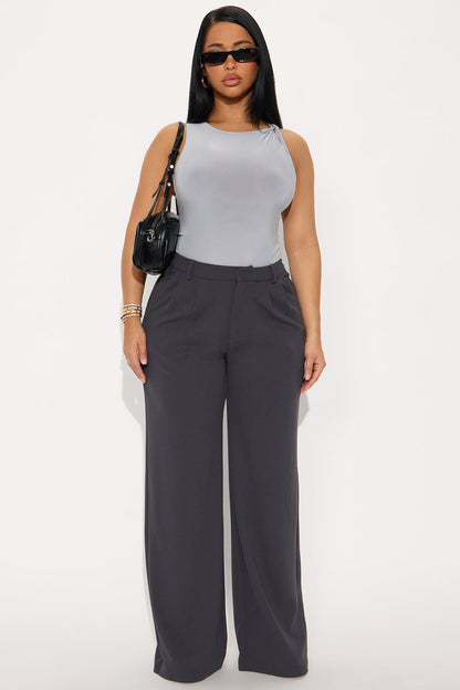 Elma Wide Leg Trouser - Charcoal