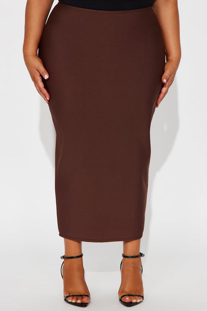 Camila Bandage Ankle Midi Skirt - Chocolate