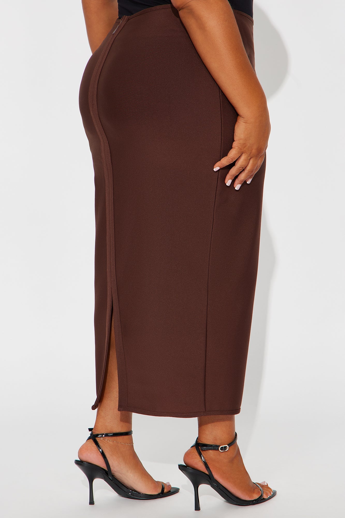 Camila Bandage Ankle Midi Skirt - Chocolate