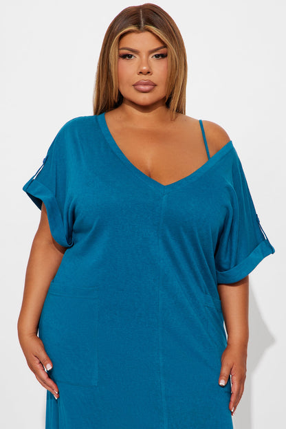 Unbothered 2 Piece Maxi Dress Set - Teal
