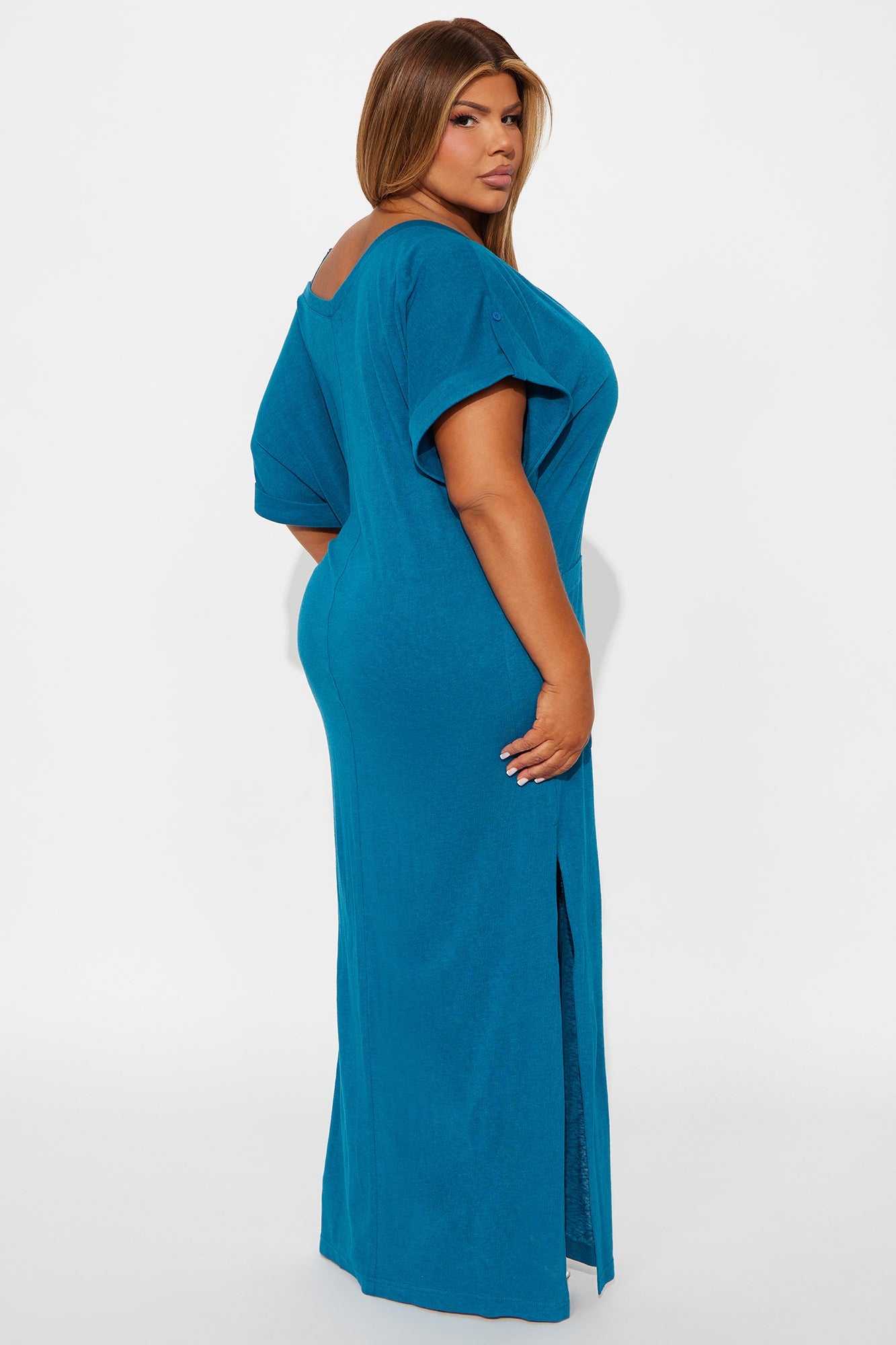 Unbothered 2 Piece Maxi Dress Set - Teal