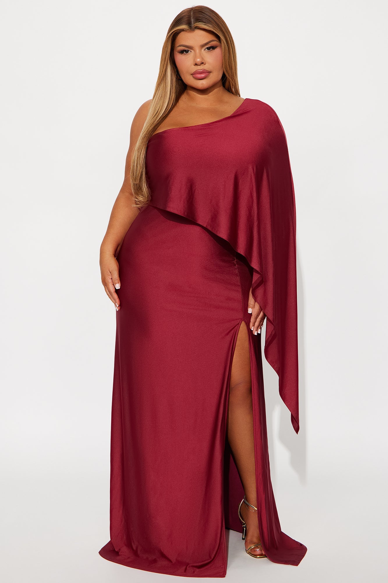 Classic Mayhem Draped Maxi Dress - Burgundy