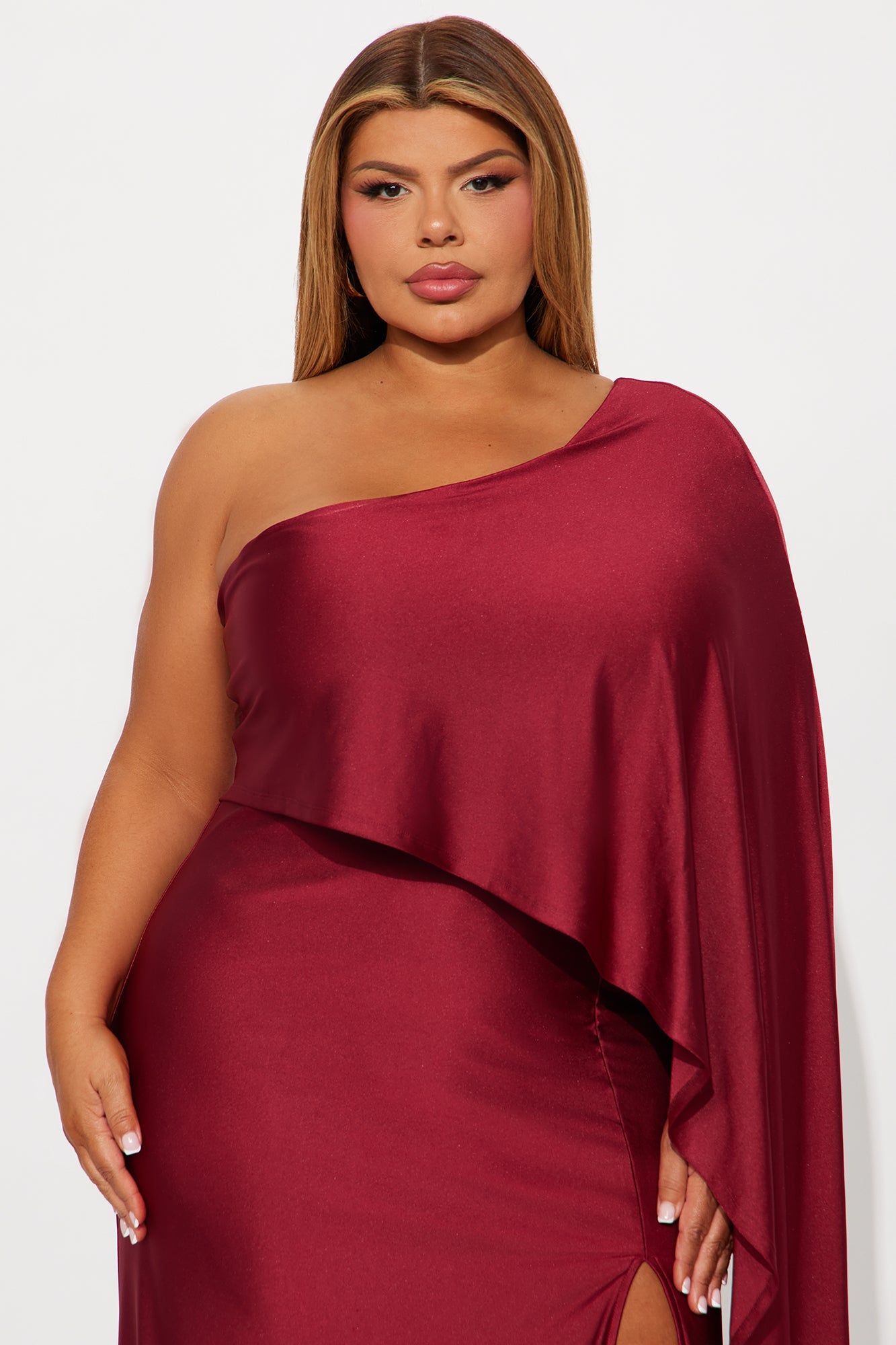 Classic Mayhem Draped Maxi Dress - Burgundy