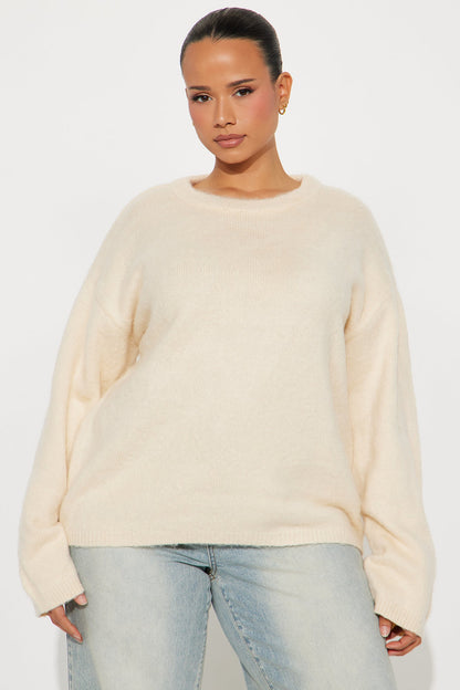 Toasty Feels Oversized Sweater - Cream