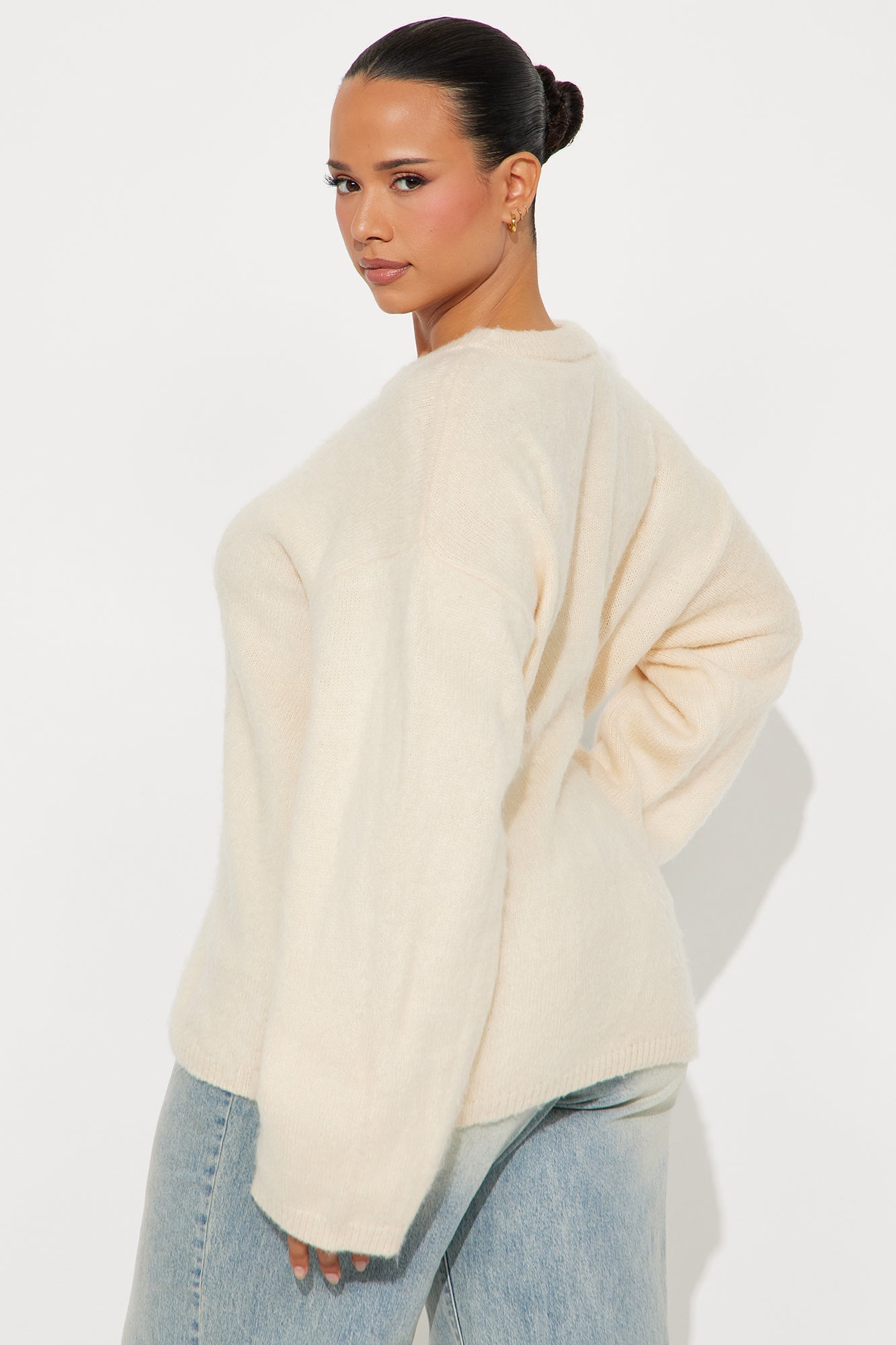 Toasty Feels Oversized Sweater - Cream