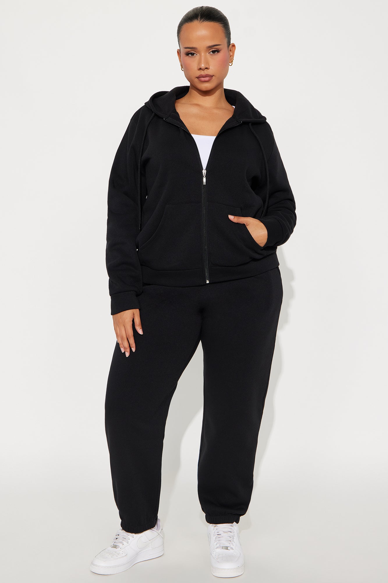 Candice Zip Up Hoodie - Black