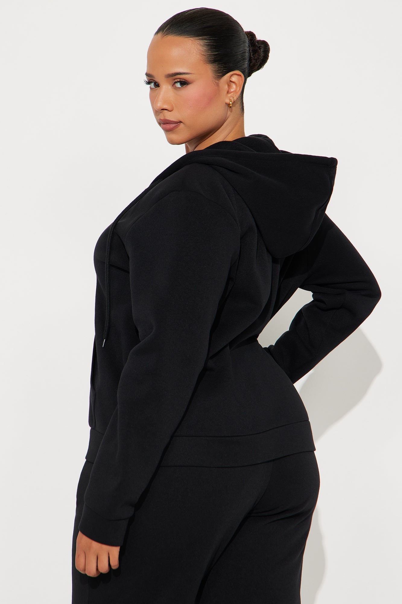 Candice Zip Up Hoodie - Black