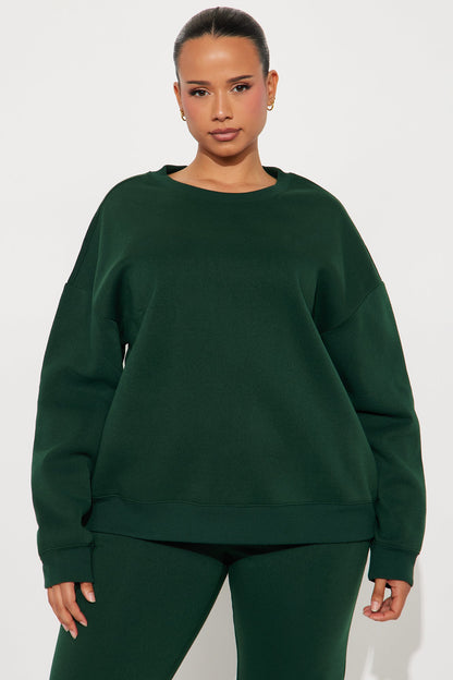 Candice Oversized Crewneck Sweatshirt - Hunter