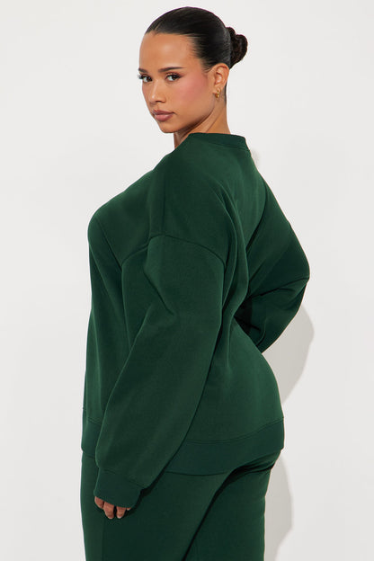Candice Oversized Crewneck Sweatshirt - Hunter