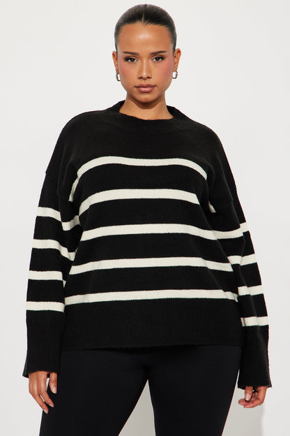 Still Got It Striped Sweater - Black/combo