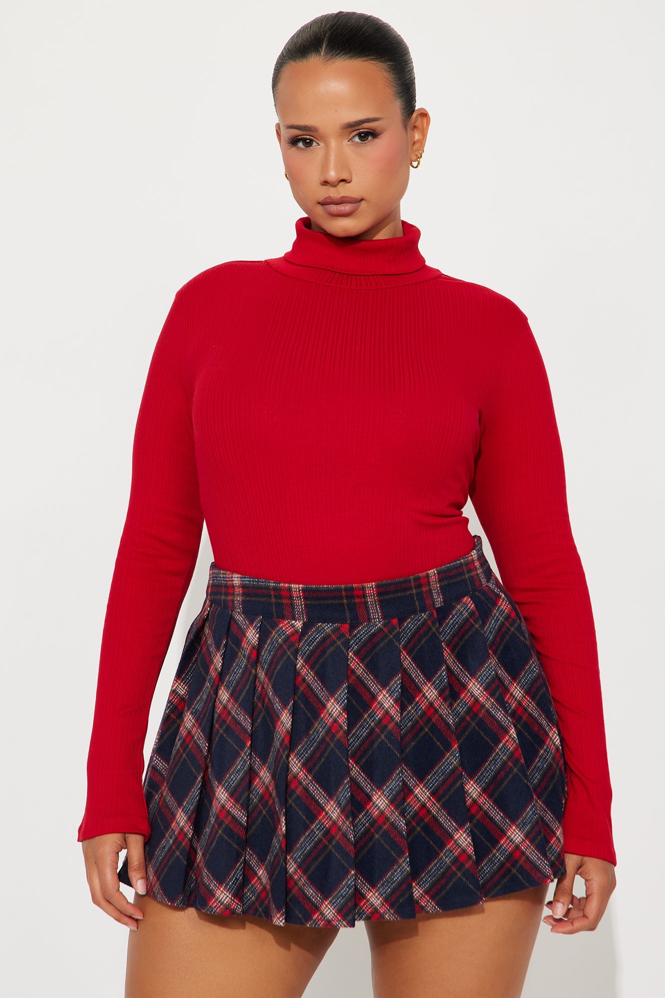Tess Turtleneck Bodysuit - DarkRed