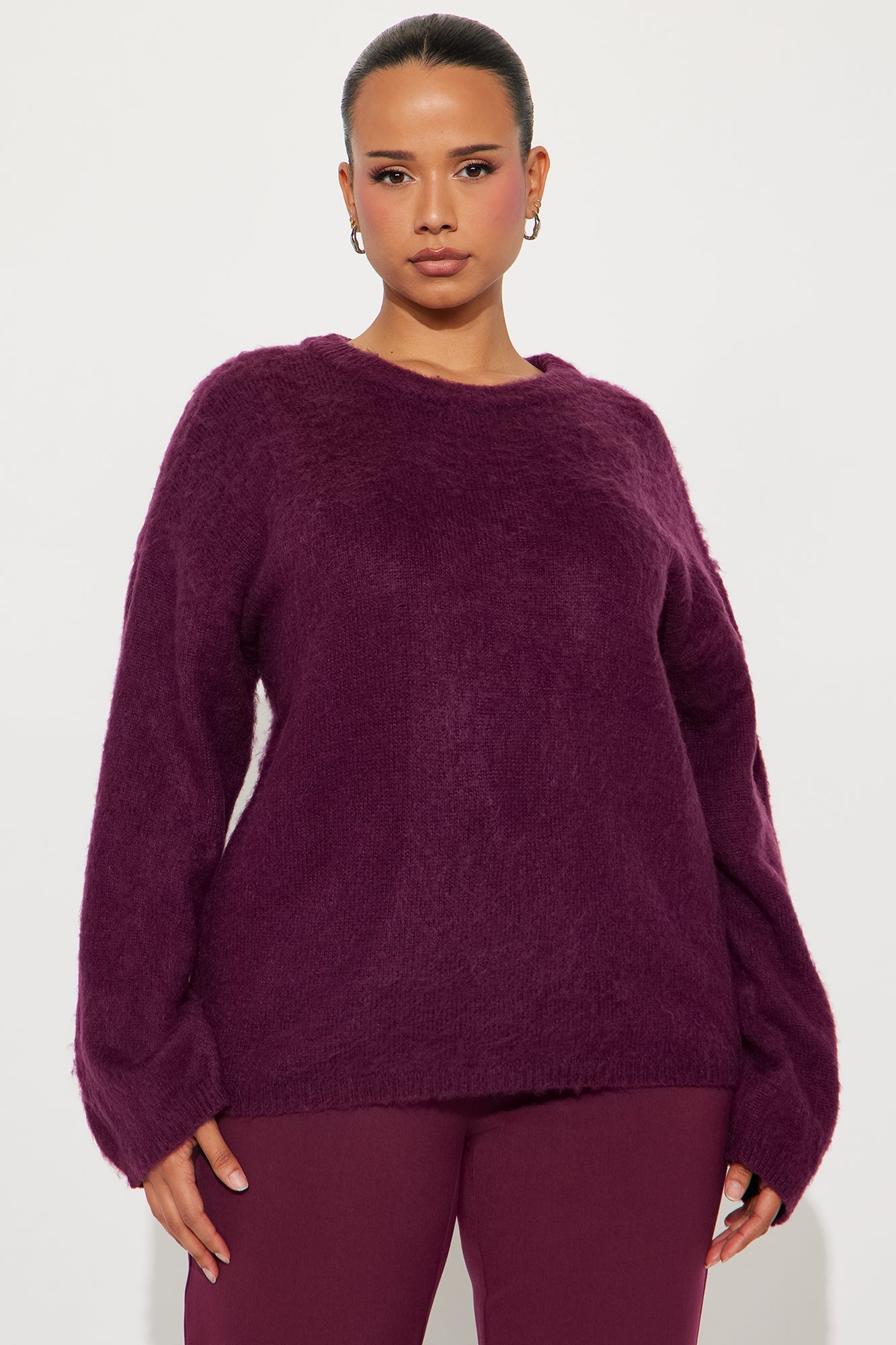 Toasty Feels Oversized Sweater - Plum