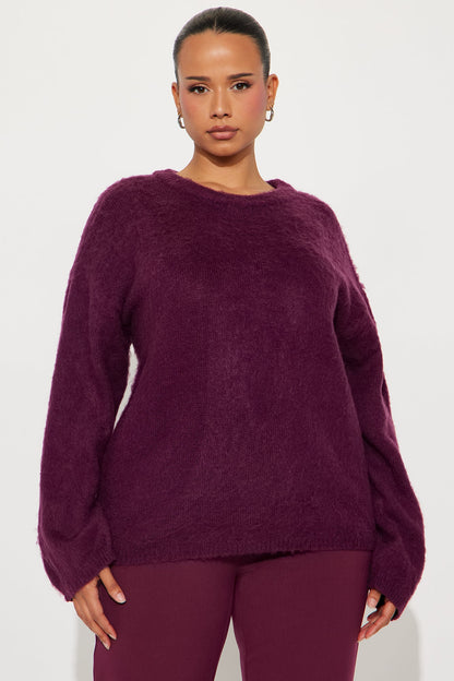 Toasty Feels Oversized Sweater - Plum