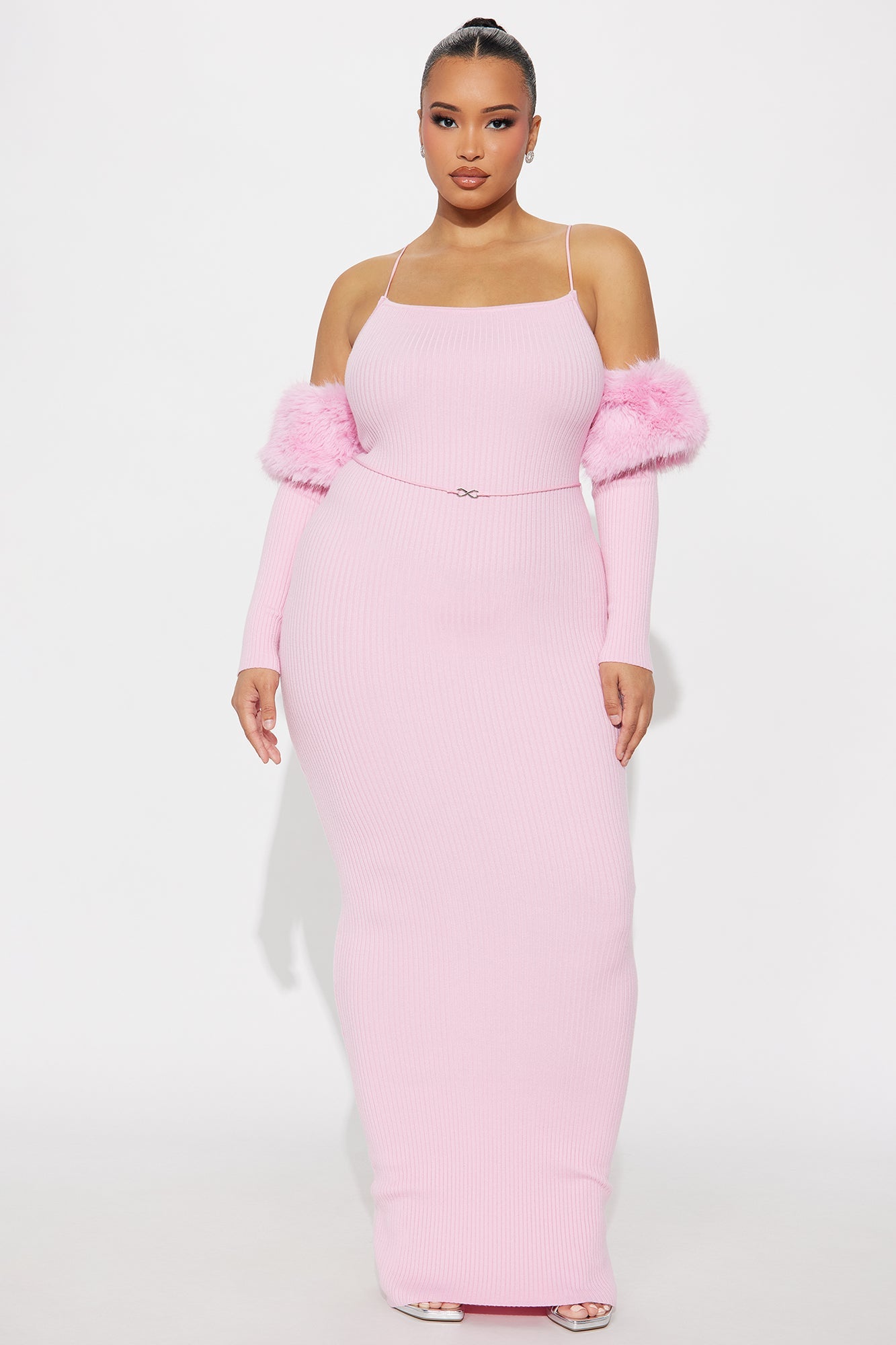 High Maintenance Hottie Sweater Maxi Dress - Light Pink