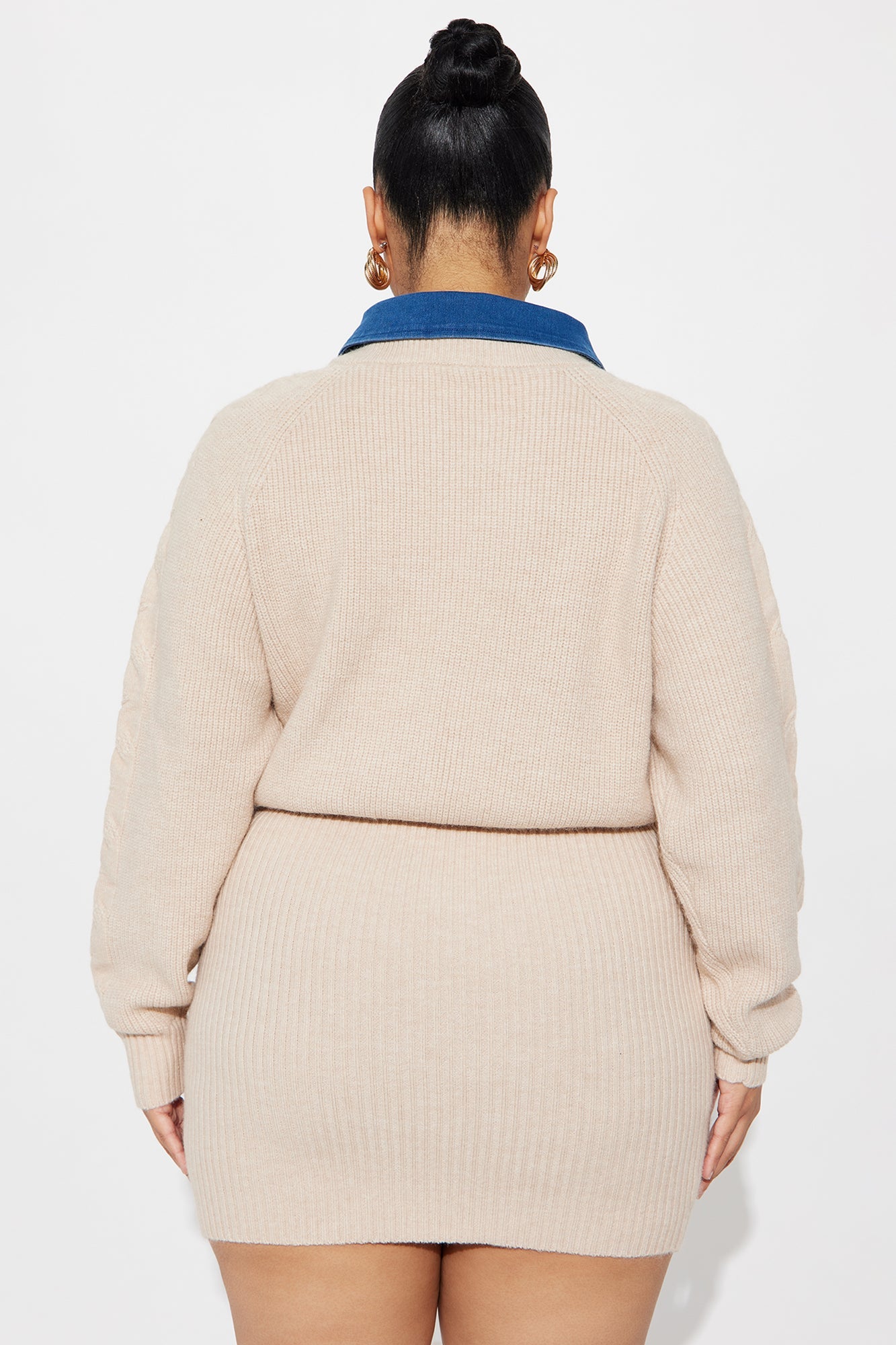 Modern Intent Sweater Mini Dress - Beige