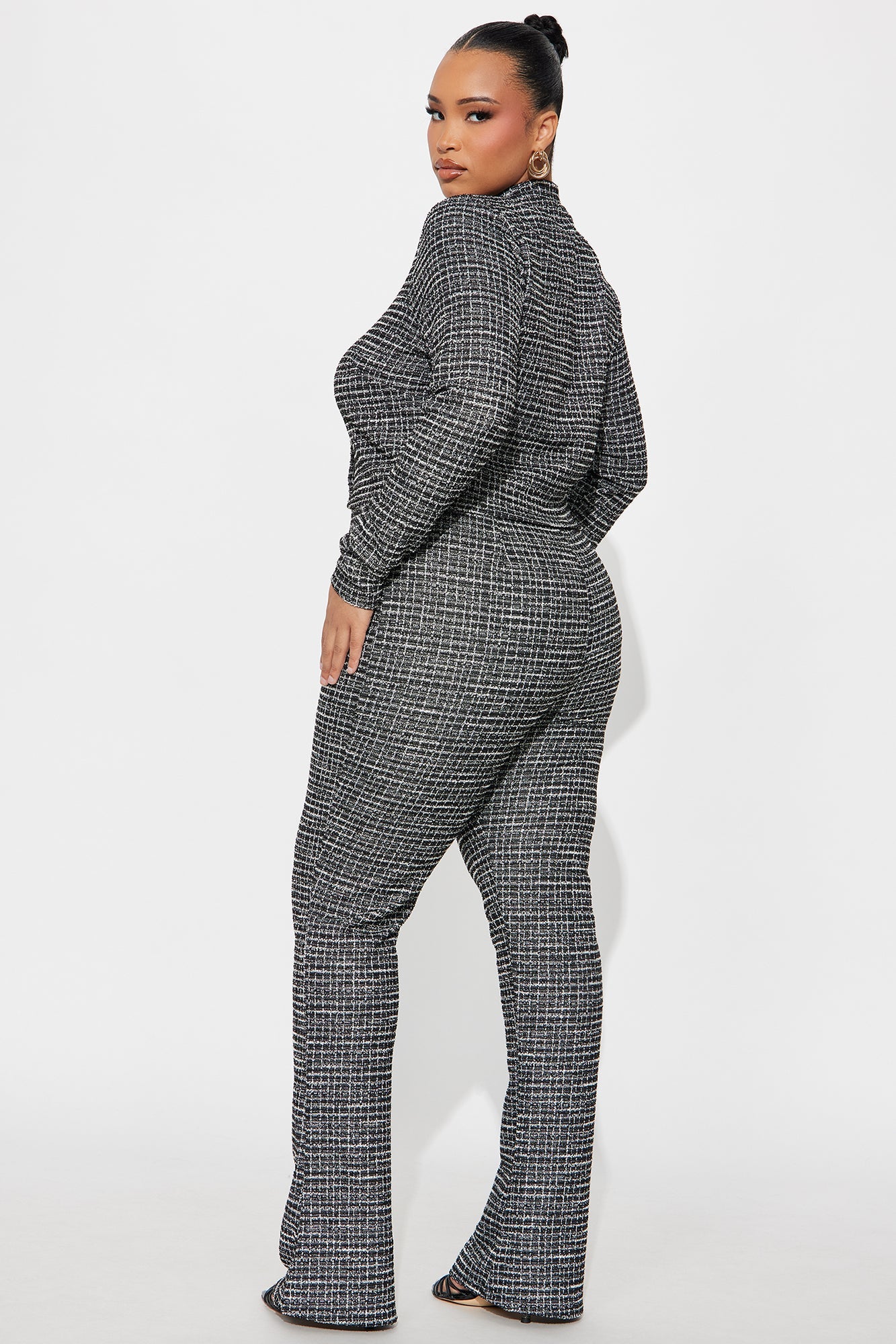 Lola Tweed Cardigan Pant Set - Black