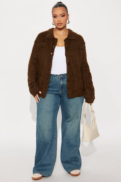 Hit The Streets Oversized Cardigan - Olive