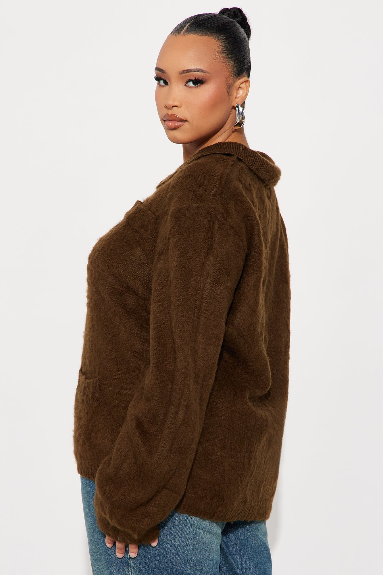 Hit The Streets Oversized Cardigan - Olive