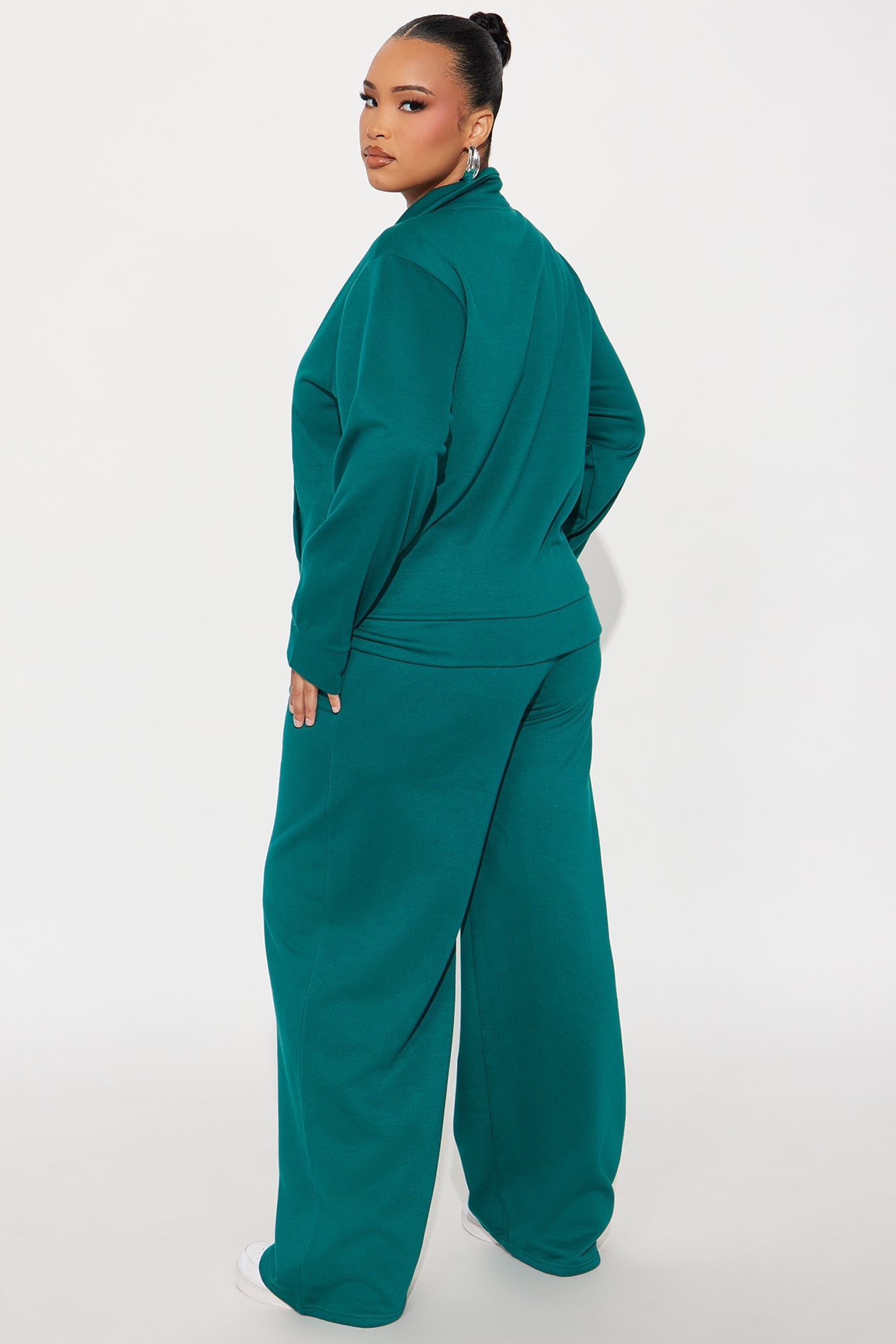 Blake Zip Up Fleece Pant Set - Hunter