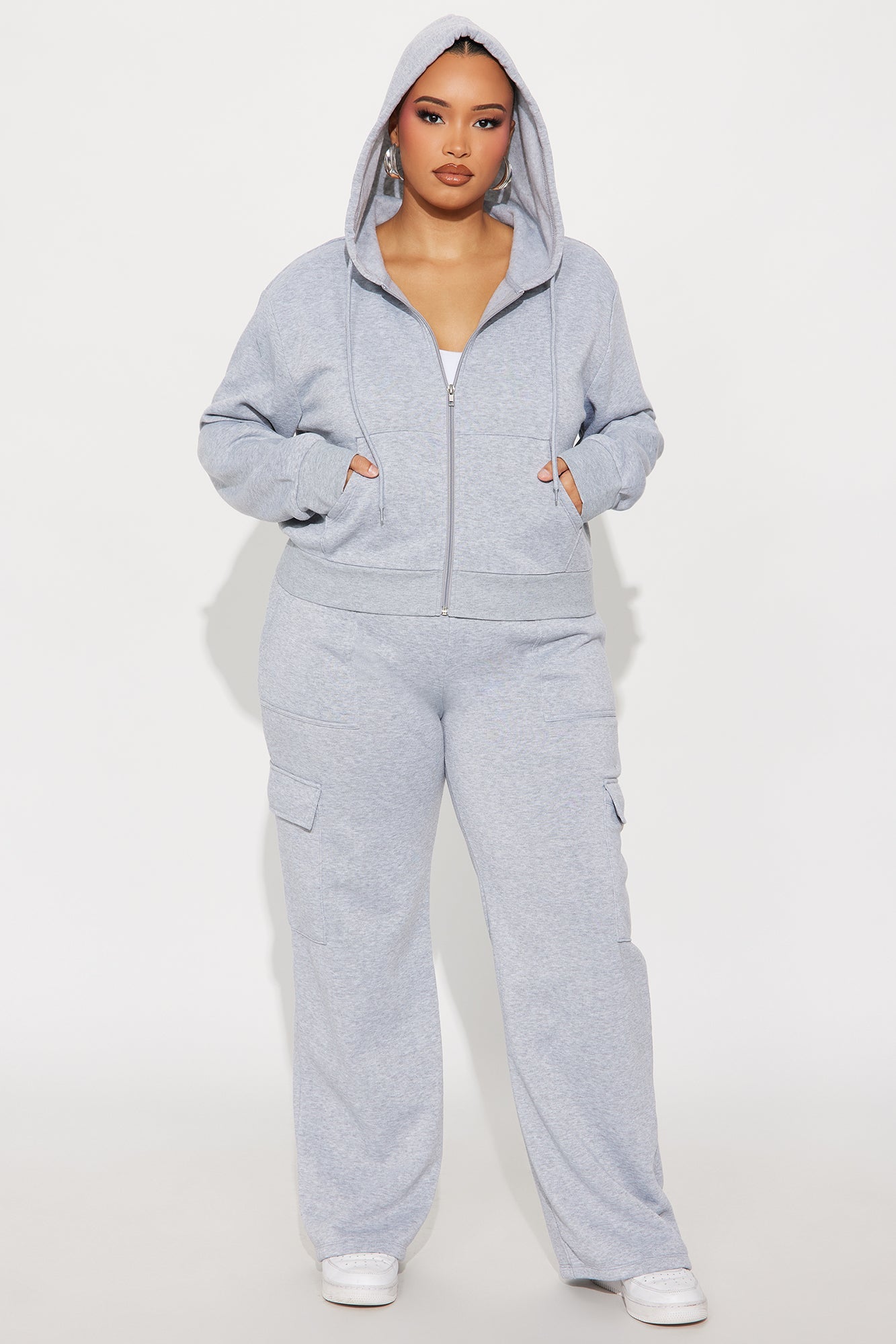 Kinsley Cropped Hoodie - Heather Grey