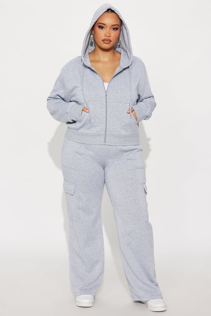 Kinsley Cropped Hoodie - Heather Grey