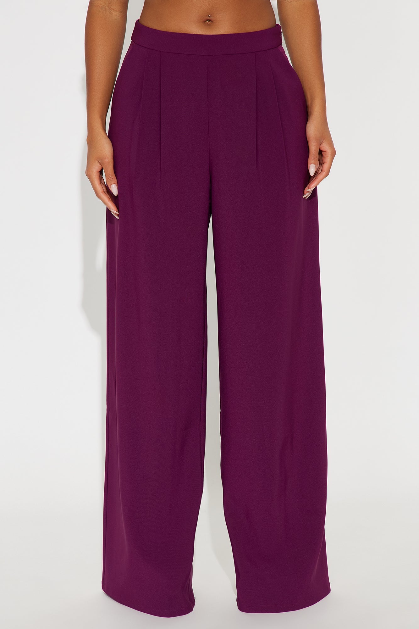Mogul Mood Wide Leg Trouser Pant 32″ - Plum