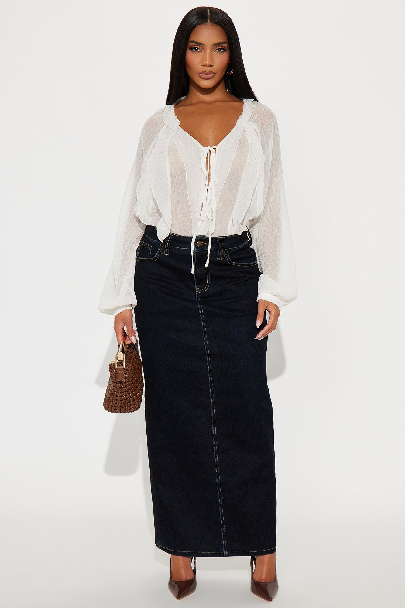 Cameron Ruffle Airflow Blouse - Cream