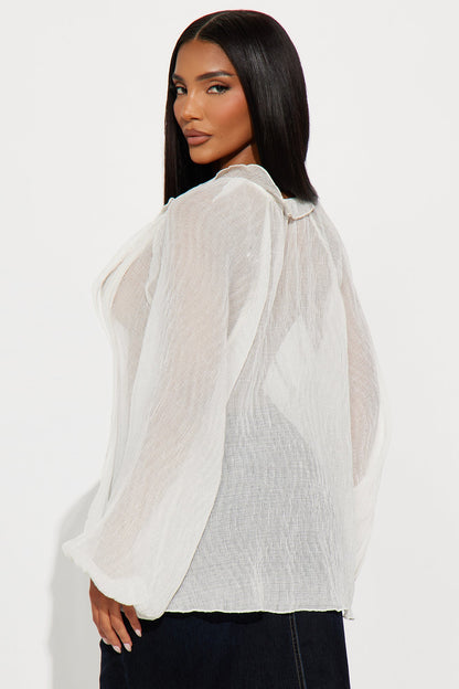 Cameron Ruffle Airflow Blouse - Cream