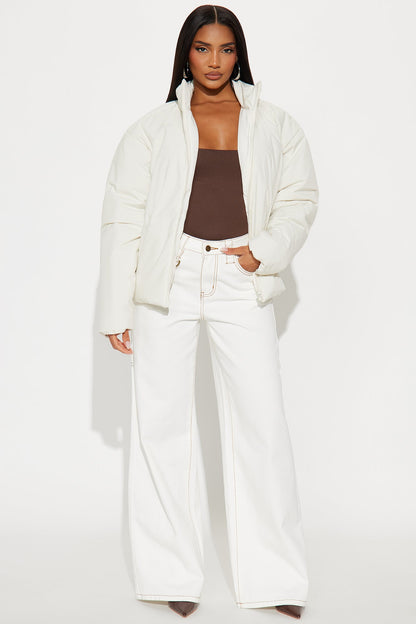 Notable Flex Nylon Puffer Jacket - Bone