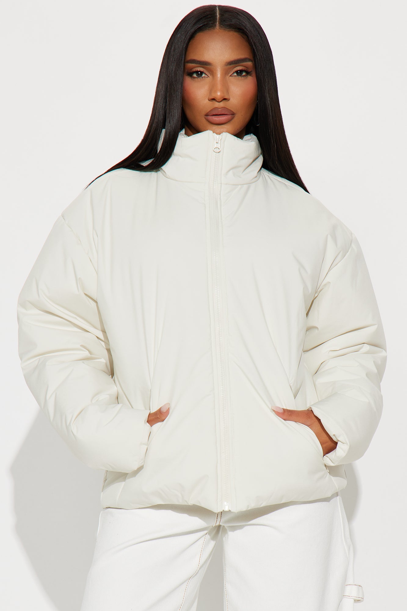 Notable Flex Nylon Puffer Jacket - Bone