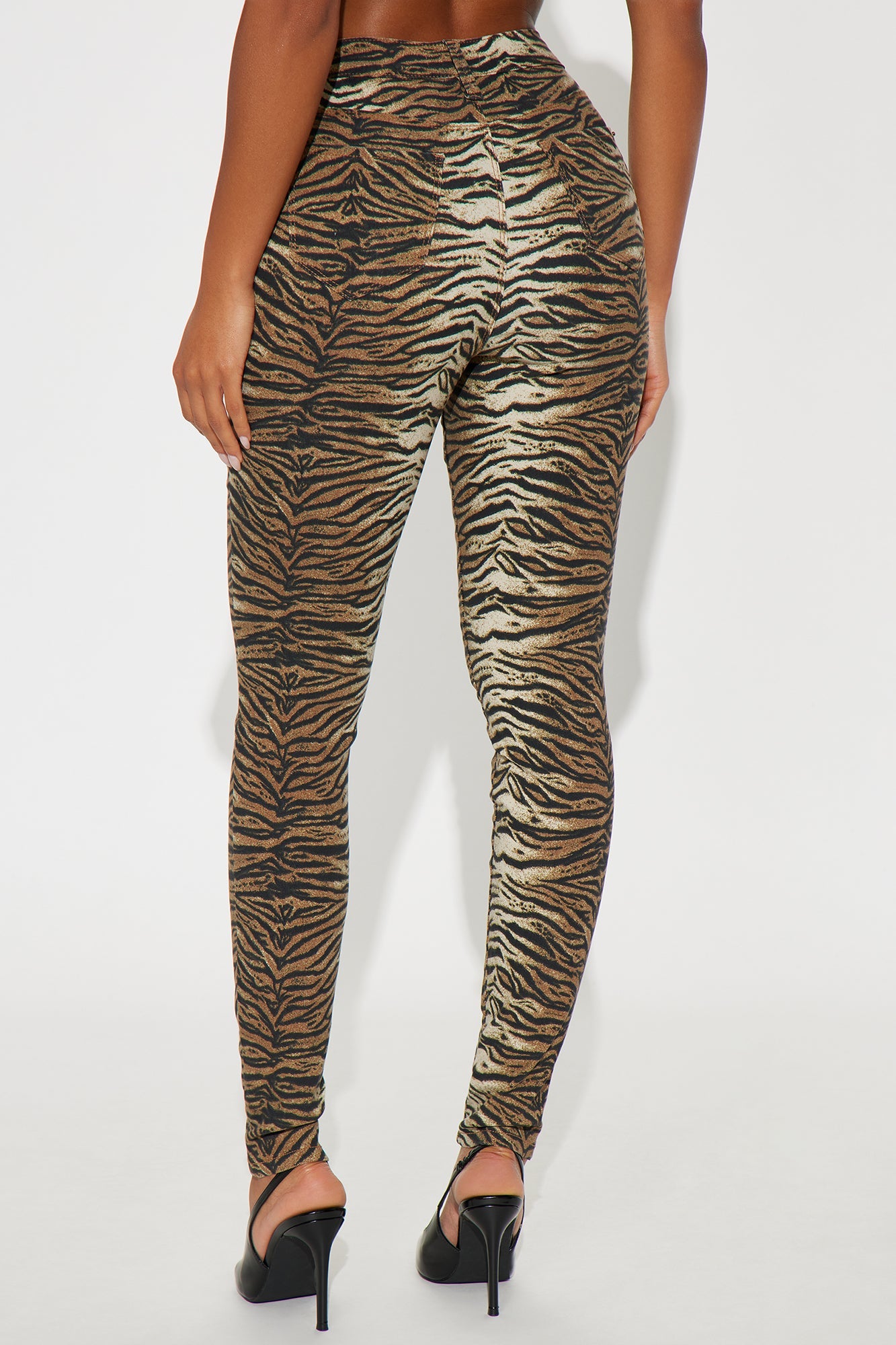 Hyperstretch Tiger Skinny Pants - Rust/combo