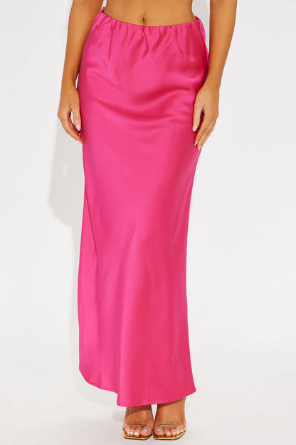 Brunch to GNO Satin Maxi Skirt - Pink