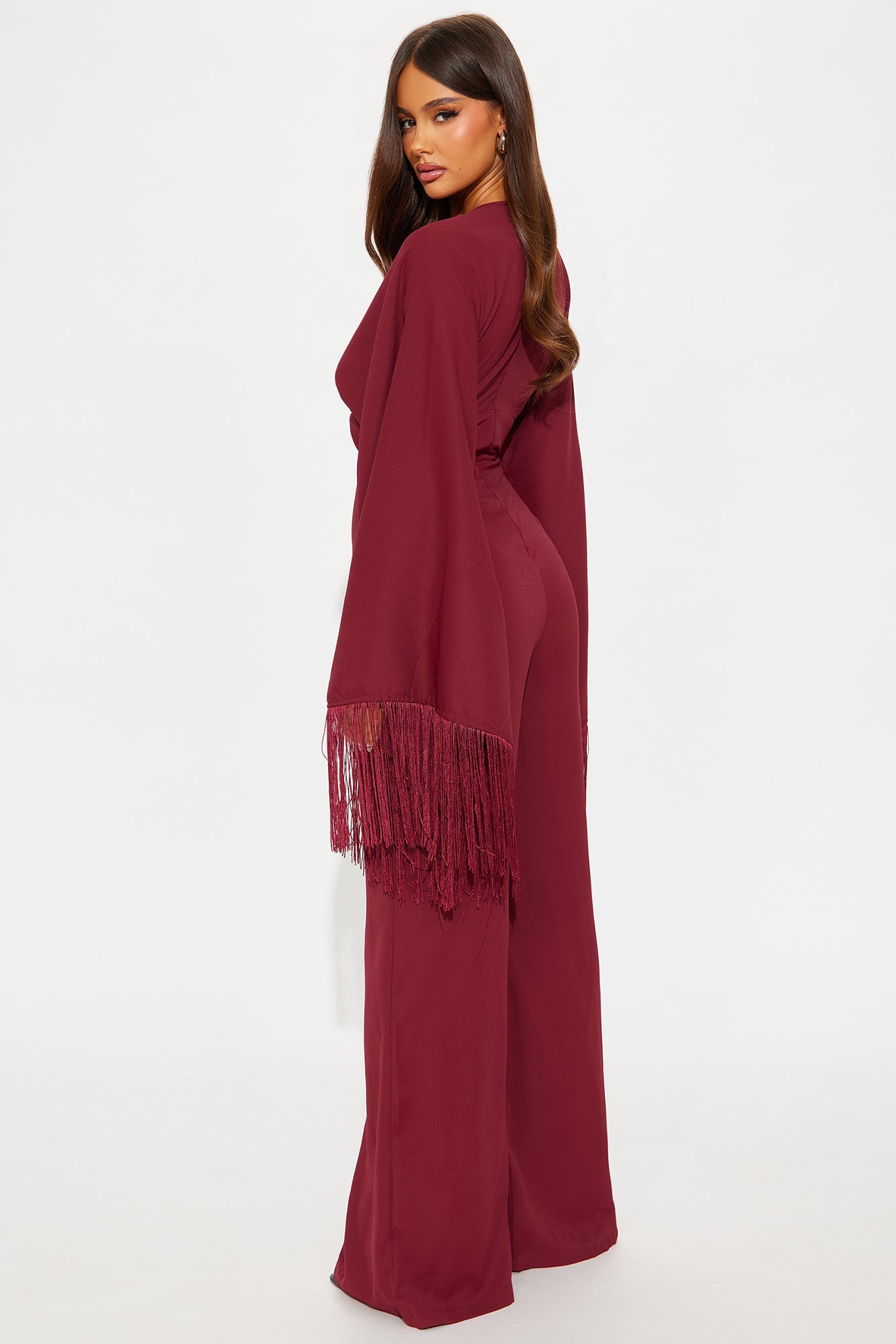 Amber Wide Leg Jumpsuit - Burgundy