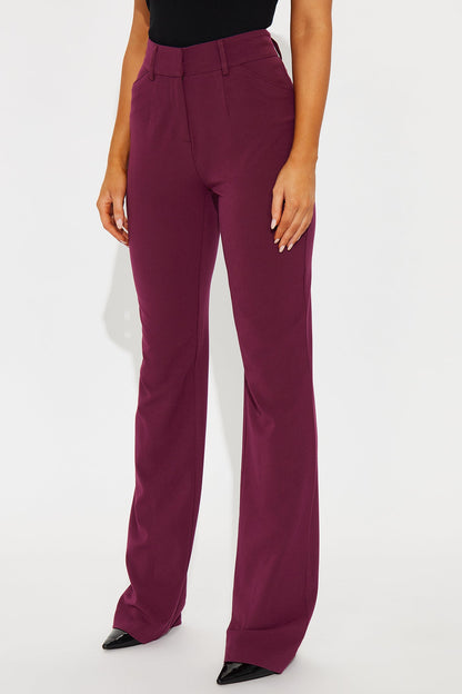 Tall Tasha Dressy High Rise Pants - Burgundy