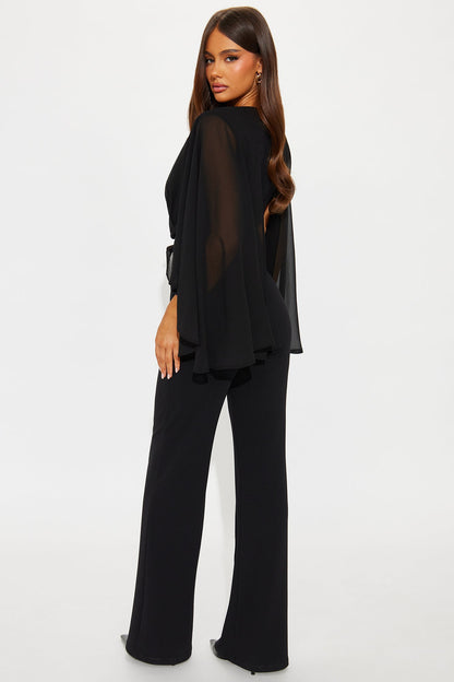 Amberlyn Wide Leg Jumpsuit - Black