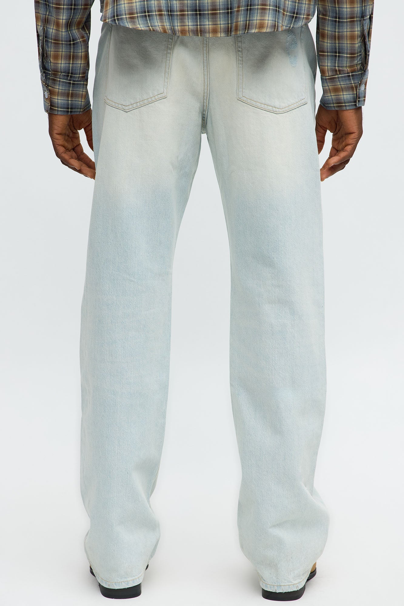 Stacked Slim Flare Self Destruct Distressed Jean - Light Wash