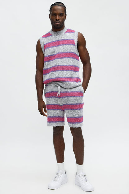 Meadows Striped Shorts - White/Pink