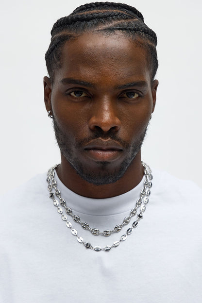 8 Ball Mariner Necklace Set - Silver