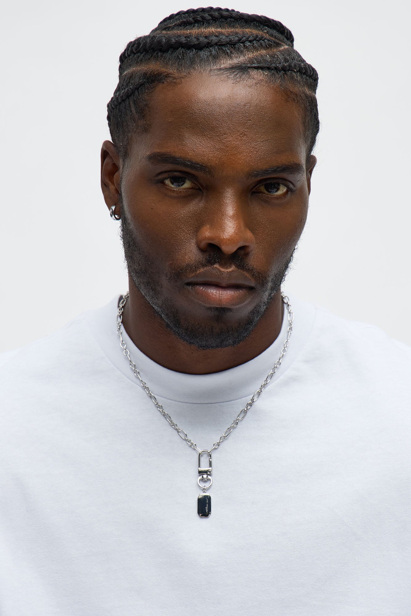 Locked In Chain Link Pendant Necklace - Silver