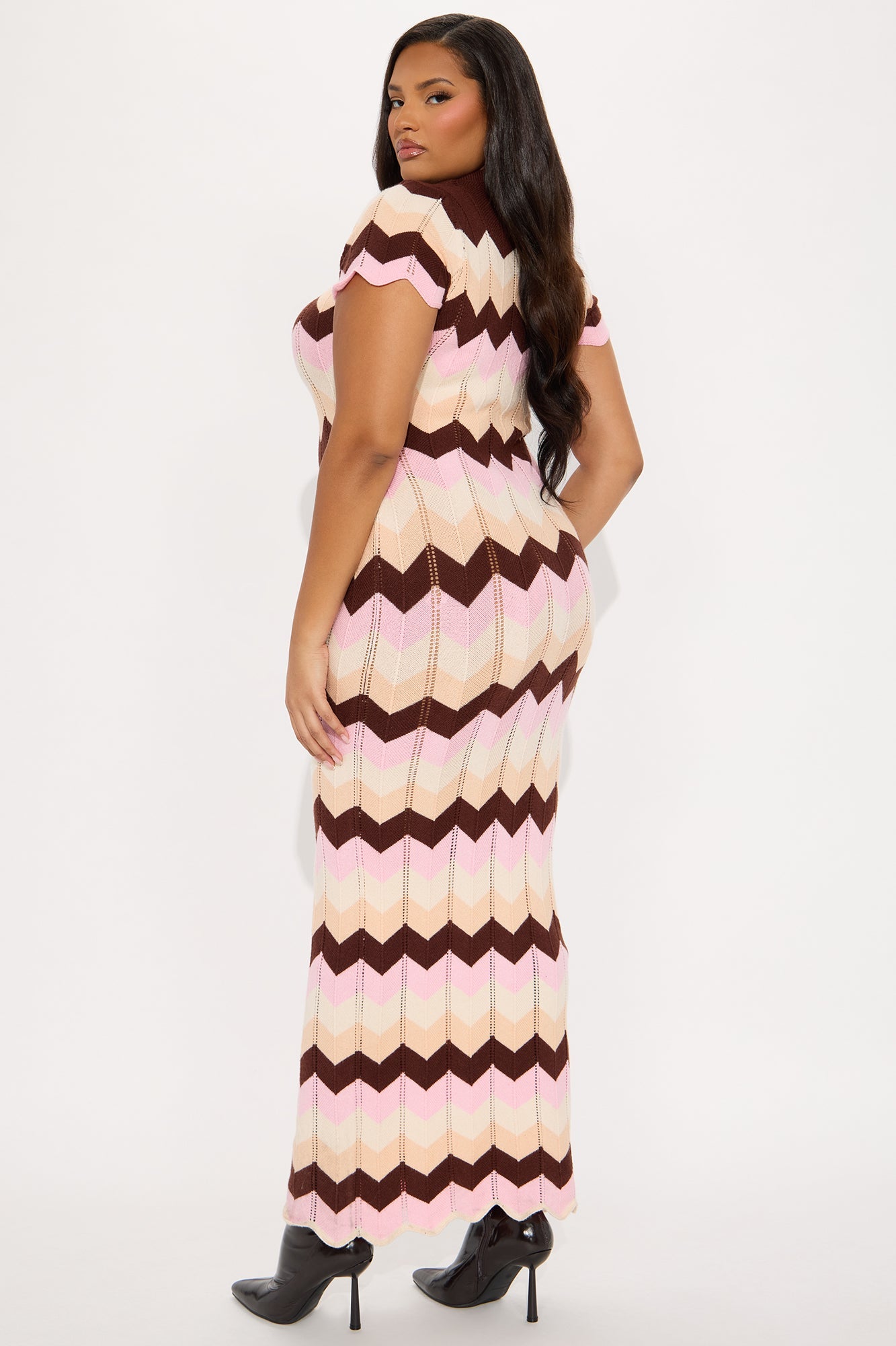 Always Happy Knit Maxi Dress - Brown/combo