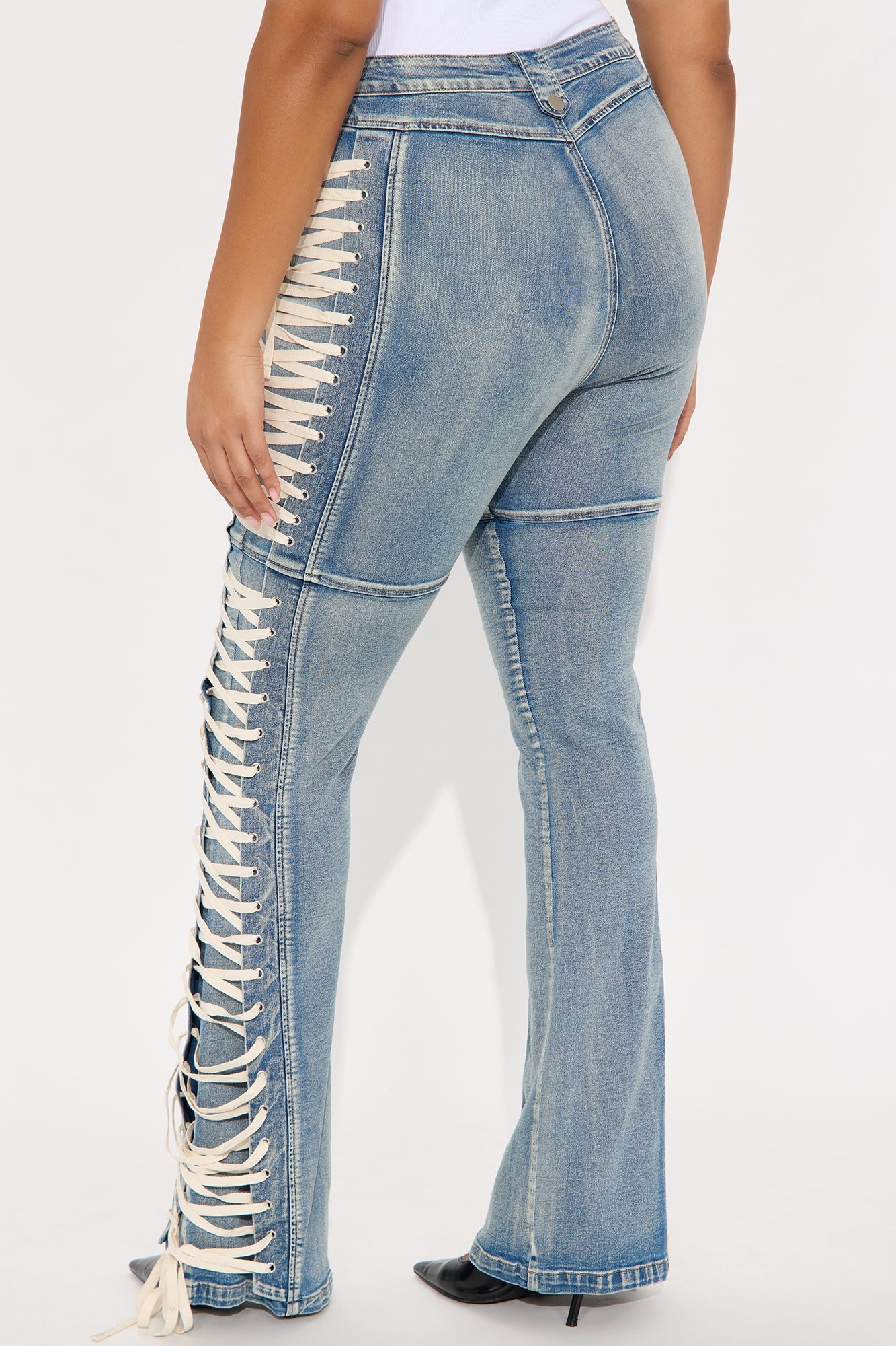 Tall Jaw Dropper Stretch Lace Up Bootcut Jeans - Medium Wash