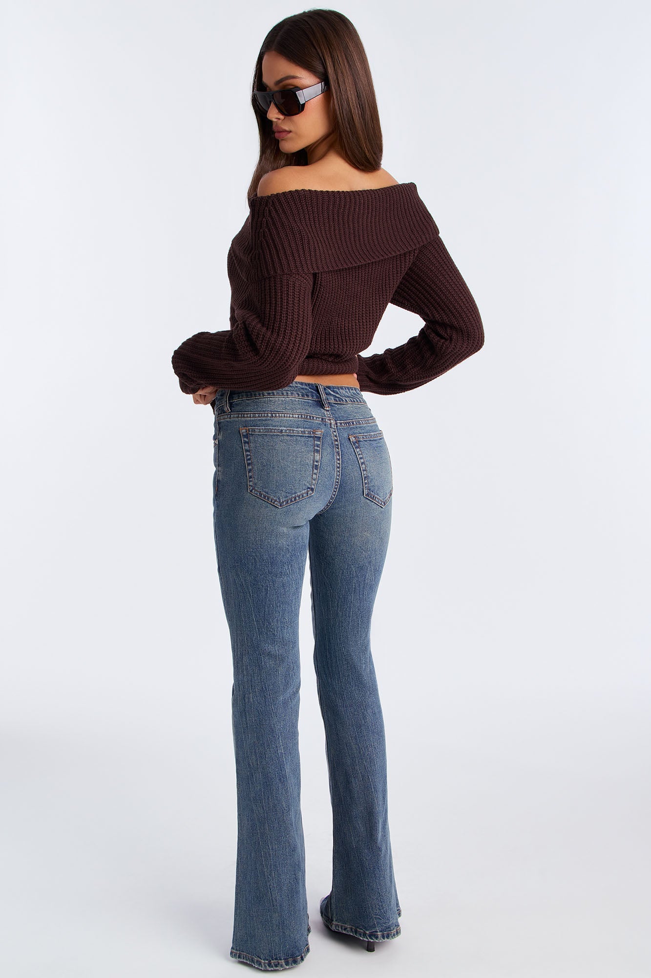 You Wish One Shoulder Sweater - Chocolate