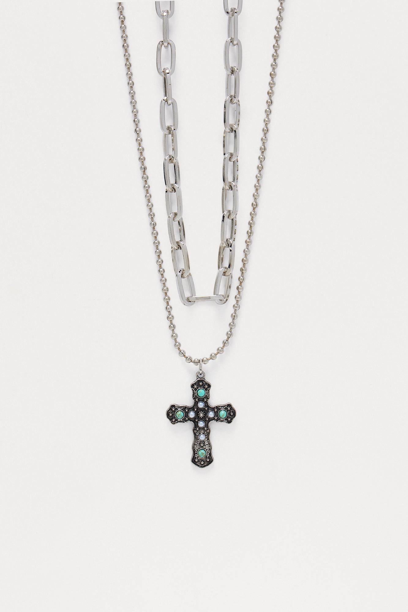 Wild One Pendant Necklace Set - Silver