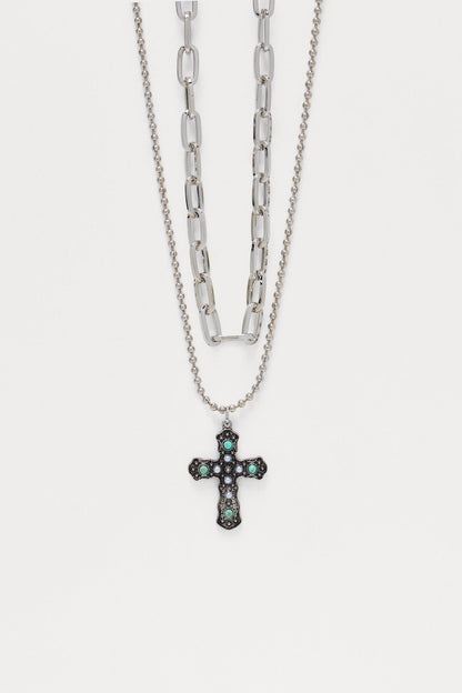 Wild One Pendant Necklace Set - Silver