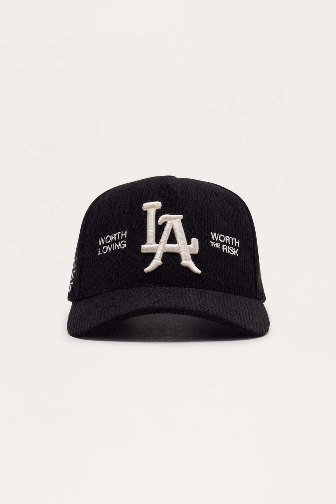 LA Heart Corduroy Structured Snapback Hat - Black