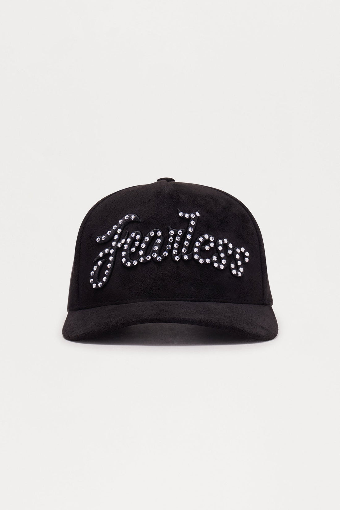 Fearless Stoned Faux Suede Structured Snapback Hat - Black