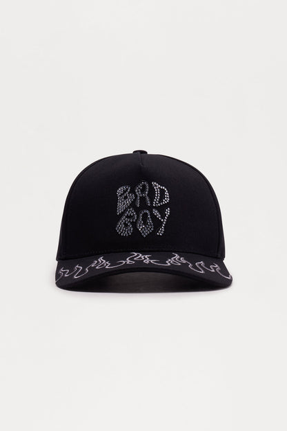 Bad Boy Stoned Structured Snapback Hat - Black