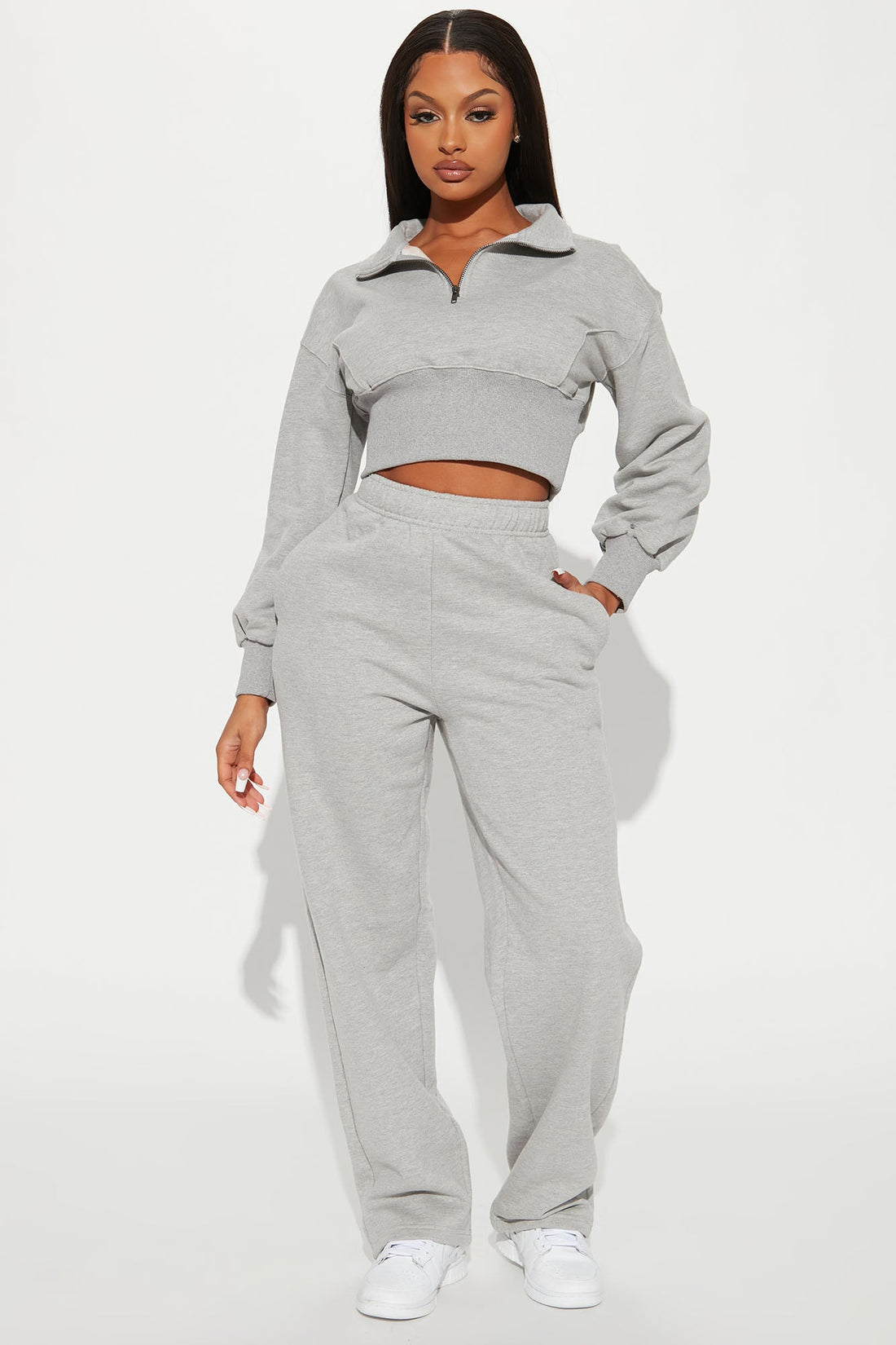 Its Always Casual Pant Set - Grey