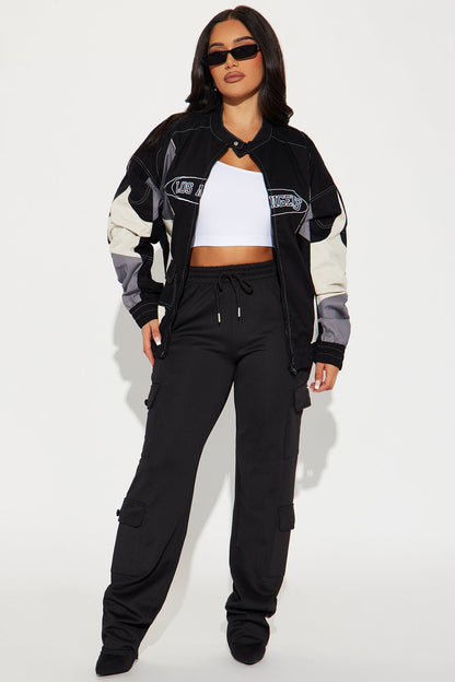 The Land Racing Bomber Jacket - Black/combo