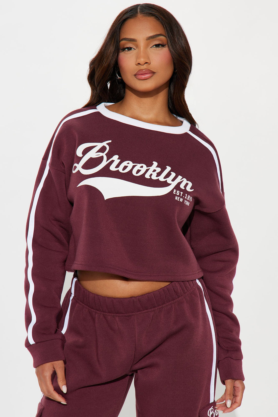 Brooklyn Life Fleece Jogger Set - Burgundy